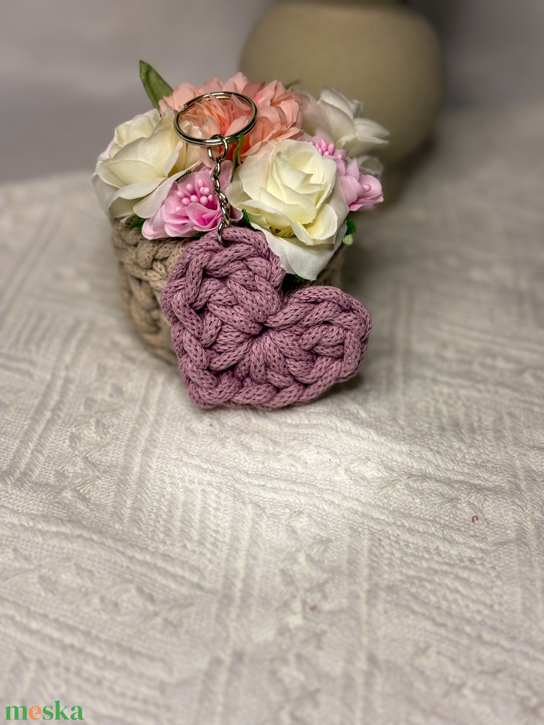 Szívecske kulcstartó - táska & tok - kulcstartó & táskadísz - kulcstartó - Meska.hu