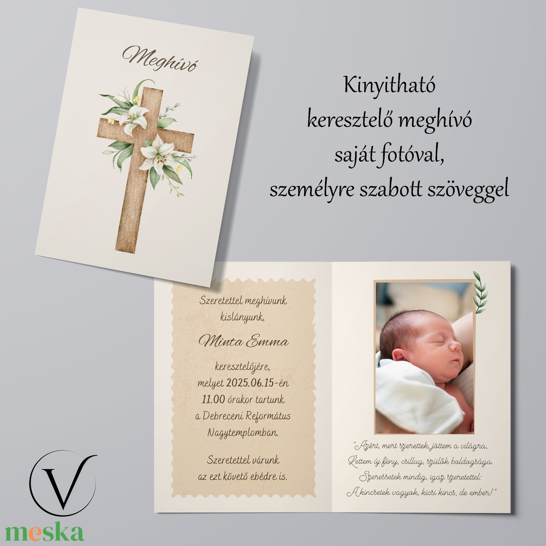 Kinyitható, egyedi fényképes keresztelő meghívó - otthon & életmód - papír, írószer - ajándékozás kellékei - meghívó - Meska.hu Kinyitható, egyedi fényképes keresztelő meghívó - otthon & életmód - papír, írószer - ajándékozás kellékei - meghívó - Meska.hu