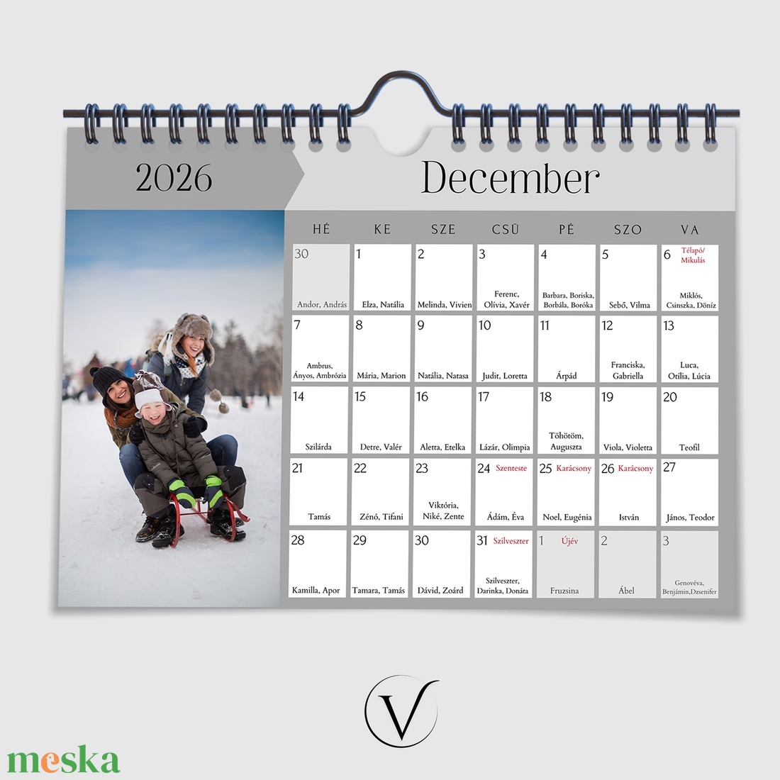 Egyedi fényképes naptár 2026 - otthon & életmód - papír, írószer - naptár & tervező - Meska.hu