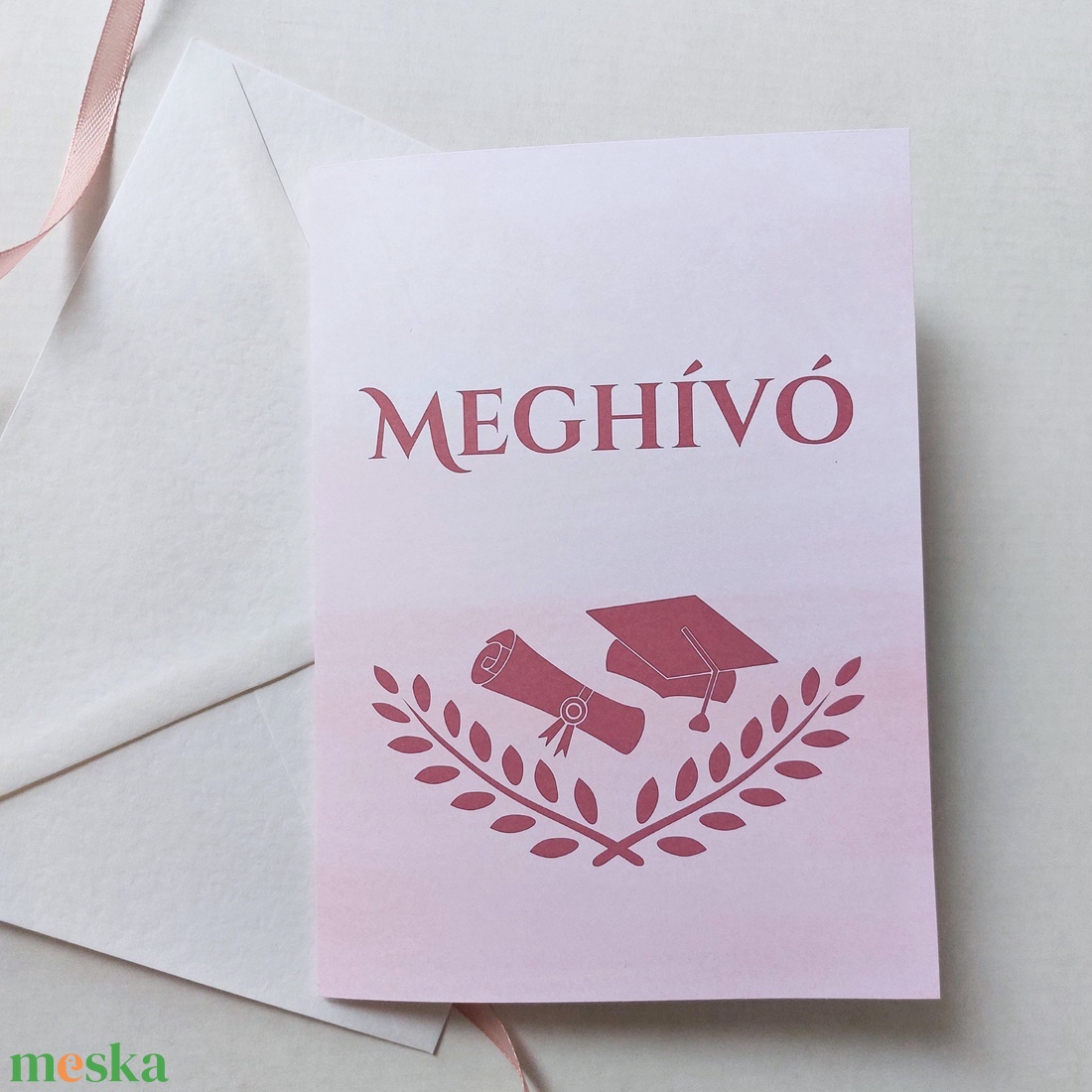 Egyedi kinyitható ballagási meghívó borítékkal - otthon & életmód - papír, írószer - meghívó - ballagási meghívó - Meska.hu