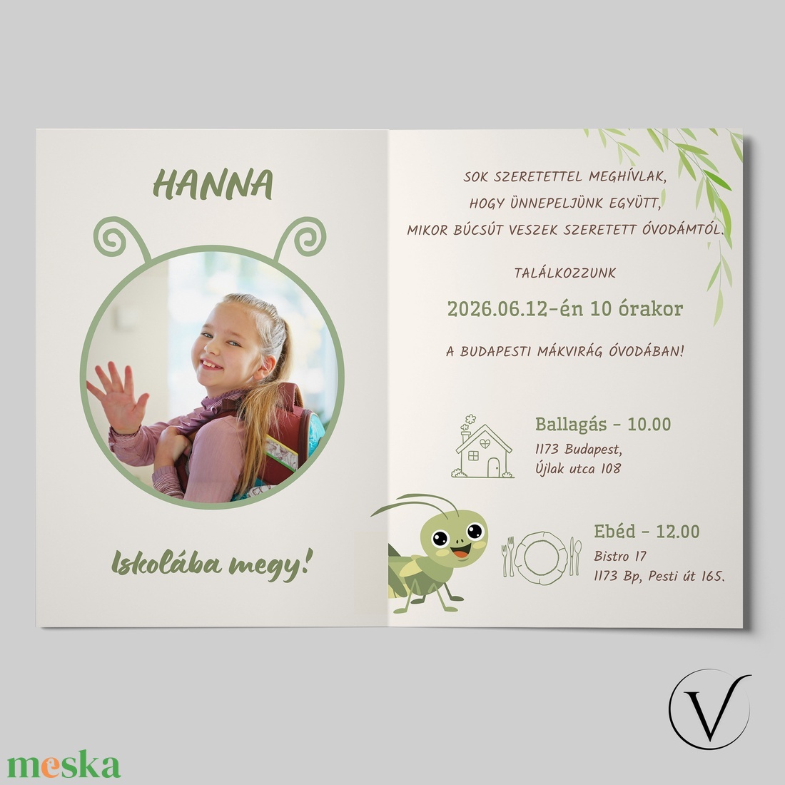 Kinyitható ballagási meghívó óvodásoknak � tücsök - otthon & életmód - papír, írószer - meghívó - ballagási meghívó - Meska.hu