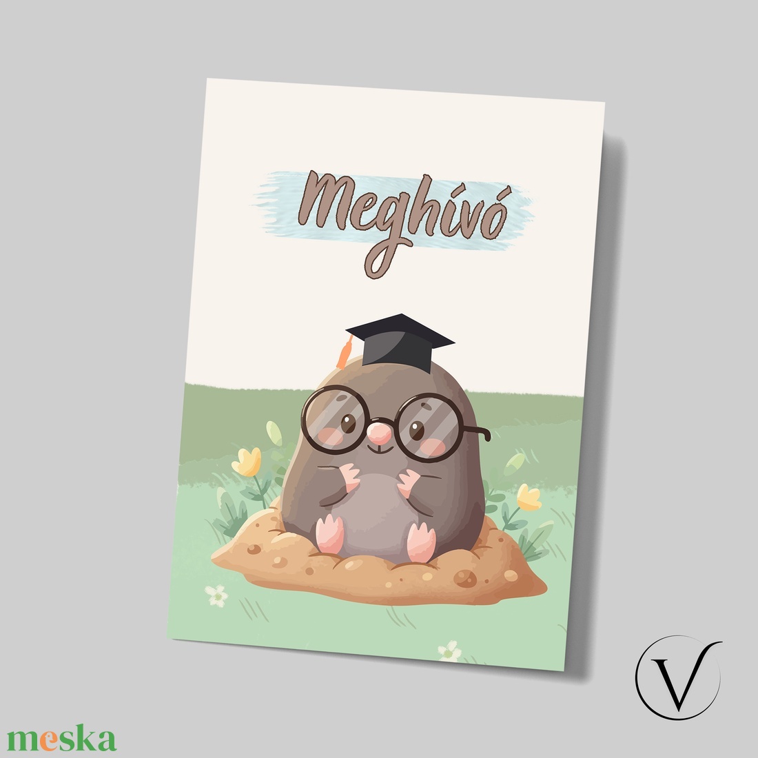 Kinyitható ballagási meghívó óvodásoknak - kisvakond - otthon & életmód - papír, írószer - meghívó - ballagási meghívó - Meska.hu