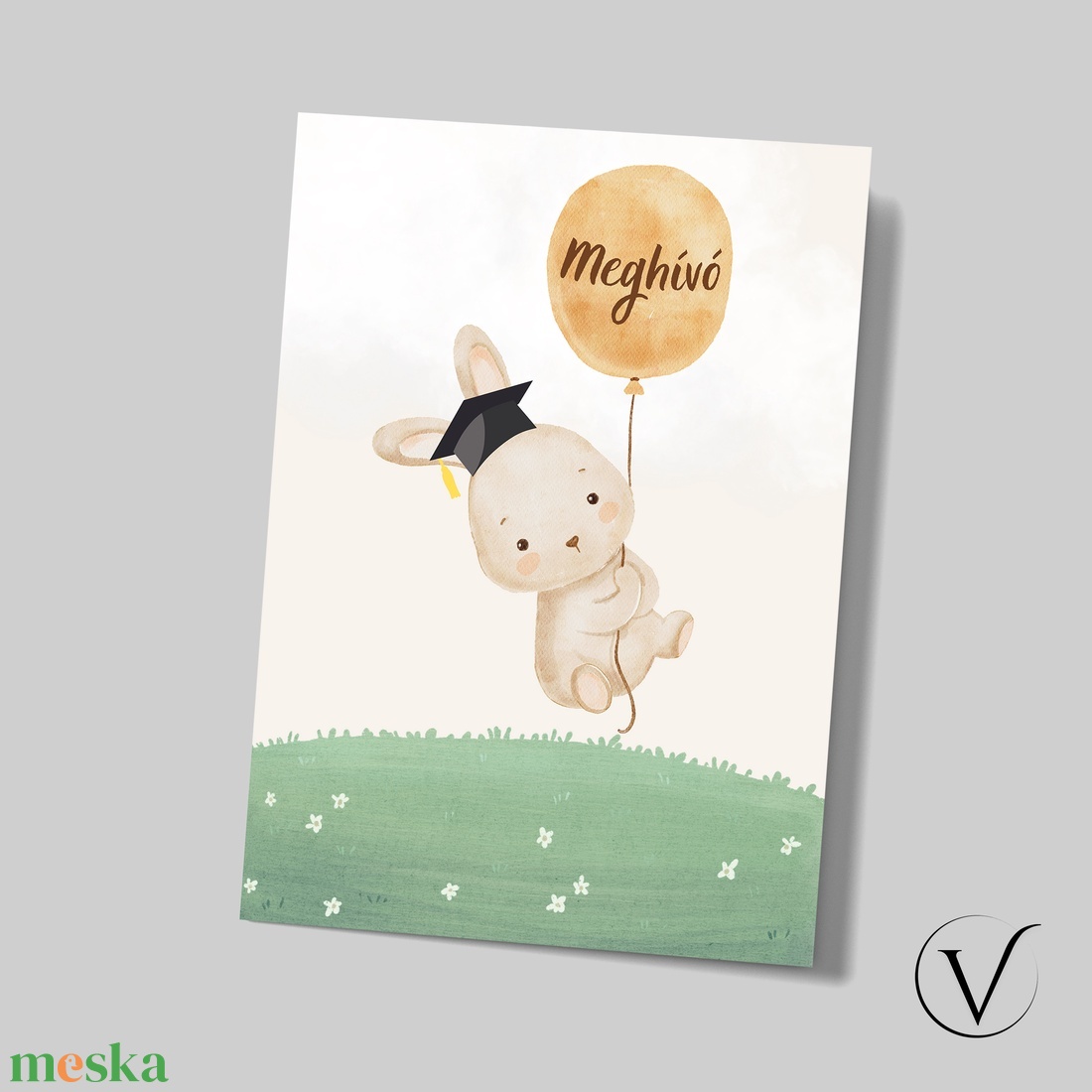 Kinyitható nyuszis ballagási meghívó óvodásoknak - otthon & életmód - papír, írószer - meghívó - ballagási meghívó - Meska.hu