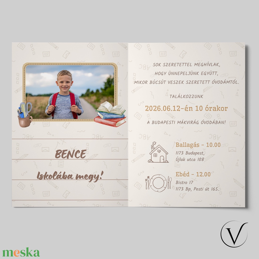 Kinyitható nyuszis ballagási meghívó óvodásoknak - otthon & életmód - papír, írószer - meghívó - ballagási meghívó - Meska.hu