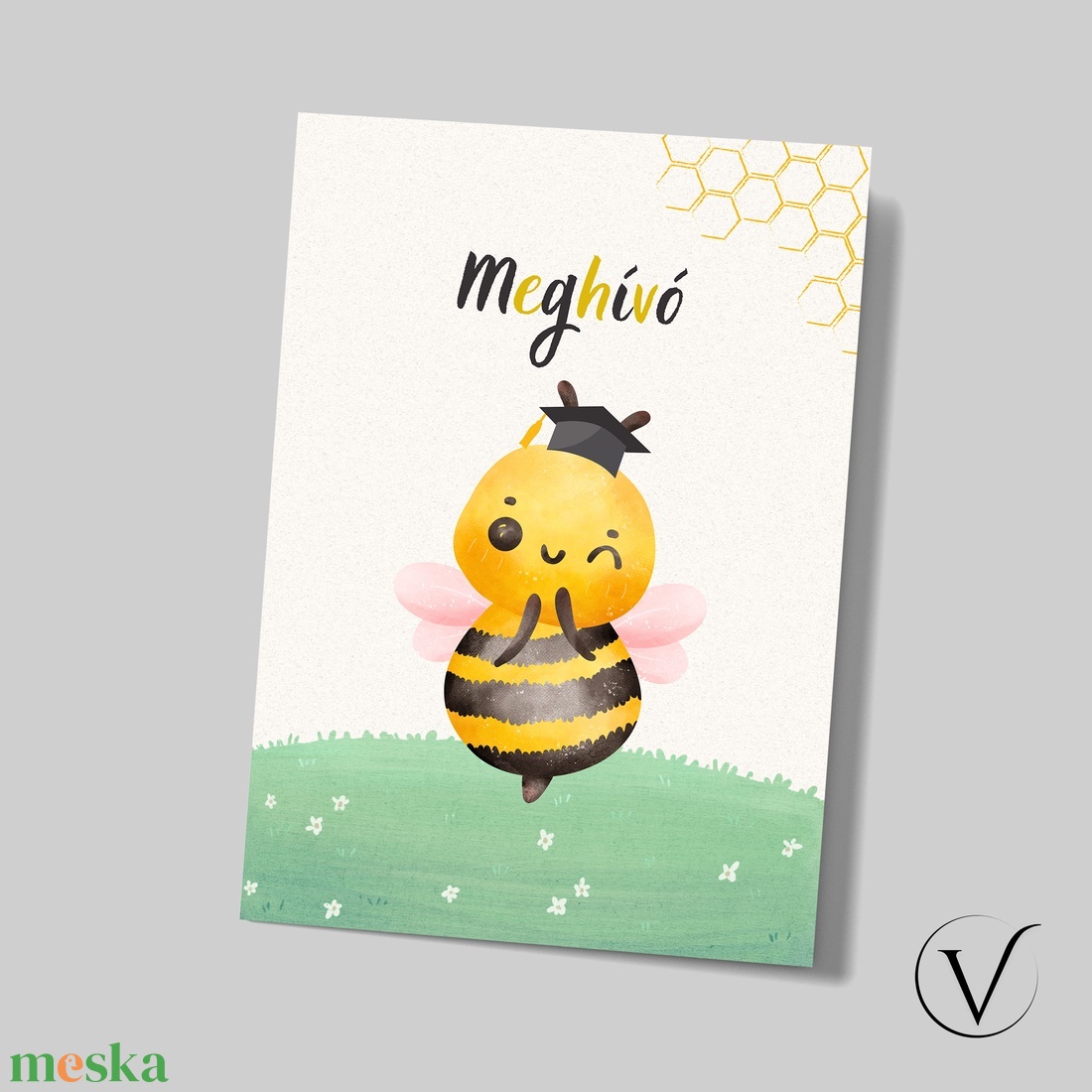 Kinyitható méhecskés ballagási meghívó óvodásoknak - otthon & életmód - papír, írószer - meghívó - ballagási meghívó - Meska.hu