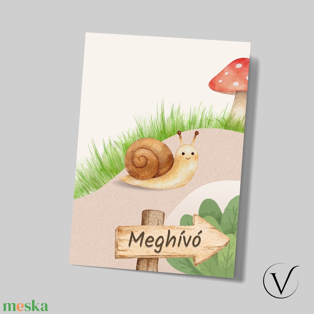 Kinyitható ballagási meghívó óvodásoknak - Csiga - otthon & életmód - papír, írószer - meghívó - ballagási meghívó - Meska.hu