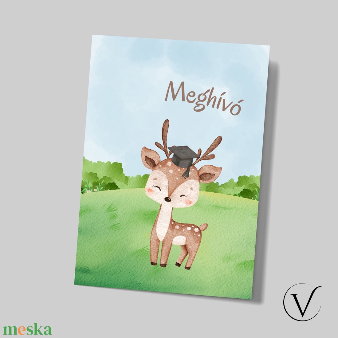 Kinyitható őzikés ballagási meghívó óvodásoknak - otthon & életmód - papír, írószer - meghívó - ballagási meghívó - Meska.hu