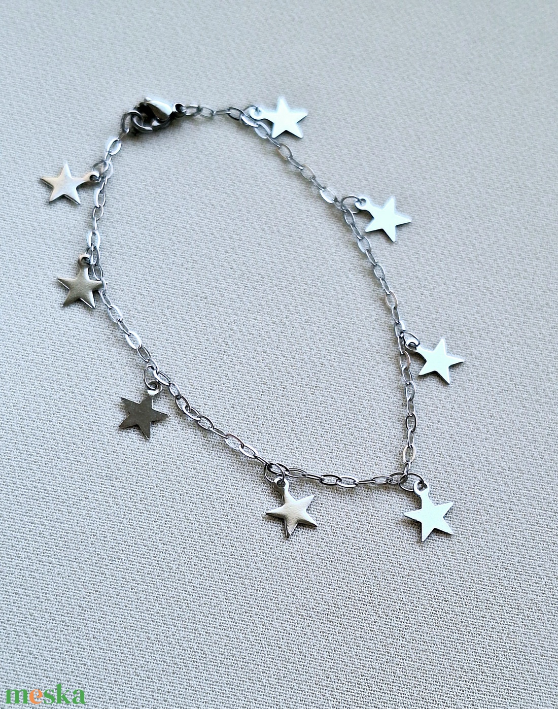 Csillagos acél karlánc - ékszer - karkötő - lánc karkötő - Meska.hu
