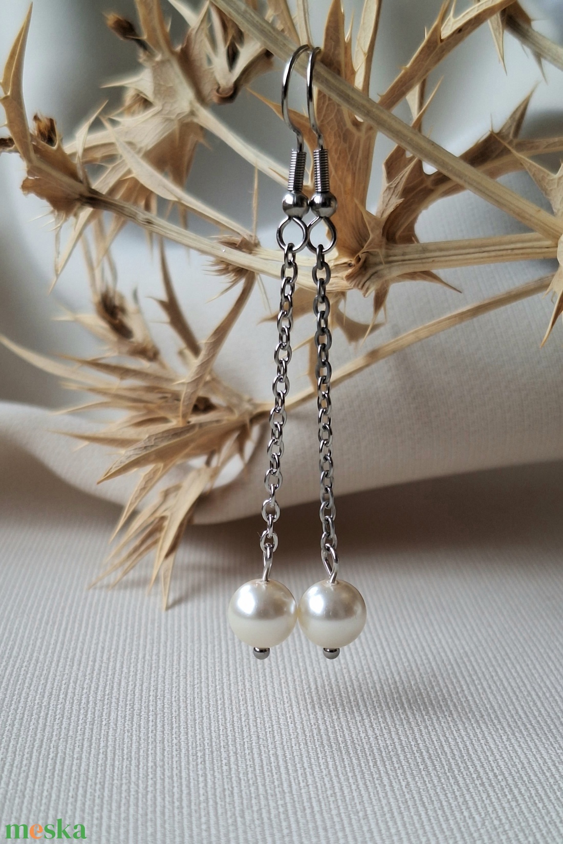 Nemesacél Swarovski gyöngyös fülbevaló - ékszer - fülbevaló - lógó fülbevaló - Meska.hu Nemesacél Swarovski gyöngyös fülbevaló - ékszer - fülbevaló - lógó fülbevaló - Meska.hu