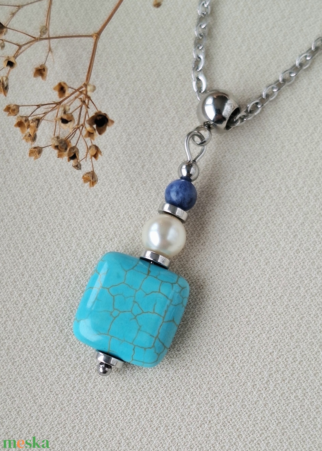 Ásvány medál nemesacél lánccal - ékszer - nyaklánc - medálos nyaklánc - Meska.hu