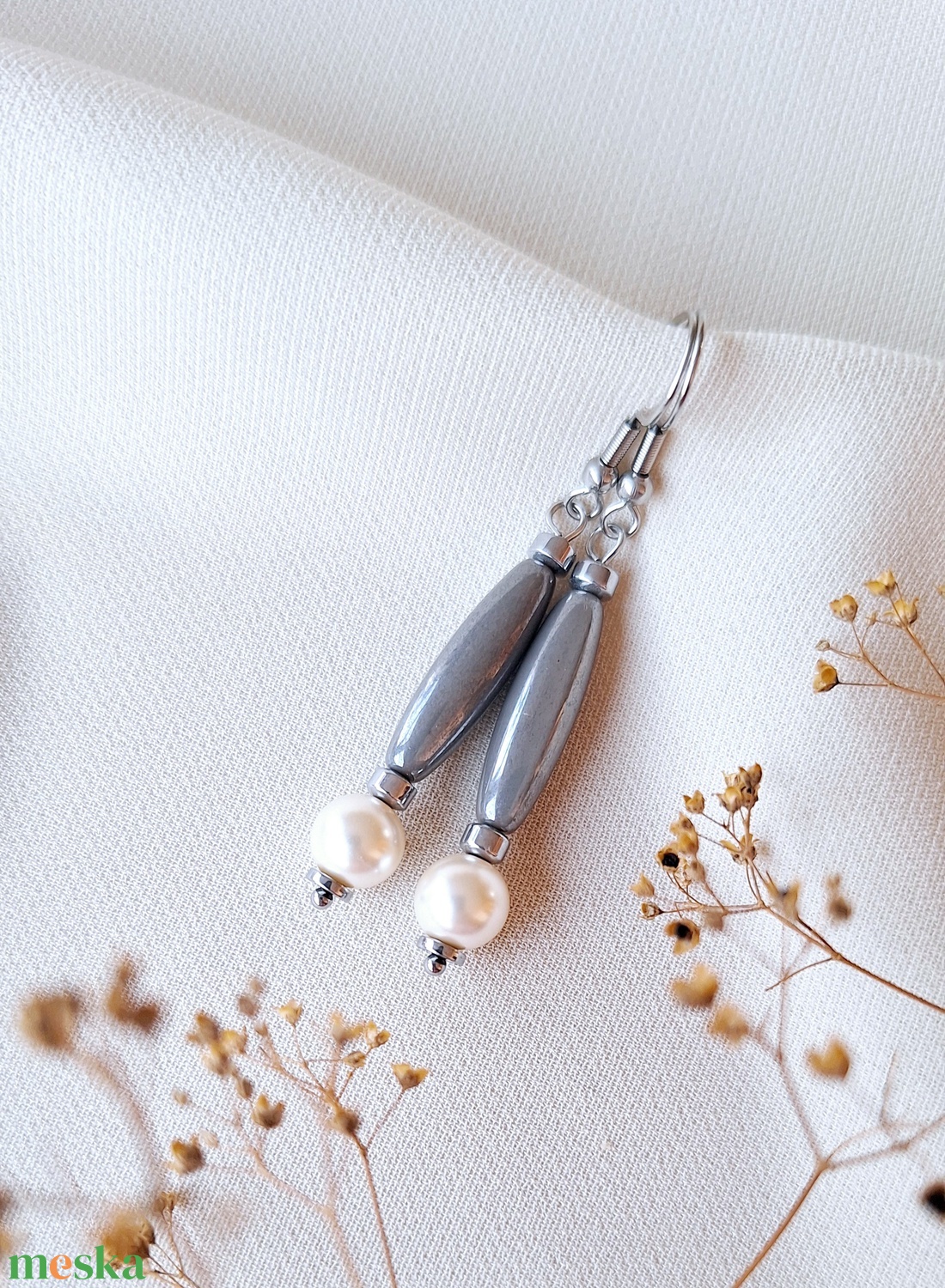 Swarovski gyöngyös acél fülbevaló - ékszer - fülbevaló - lógó fülbevaló - Meska.hu Swarovski gyöngyös acél fülbevaló - ékszer - fülbevaló - lógó fülbevaló - Meska.hu