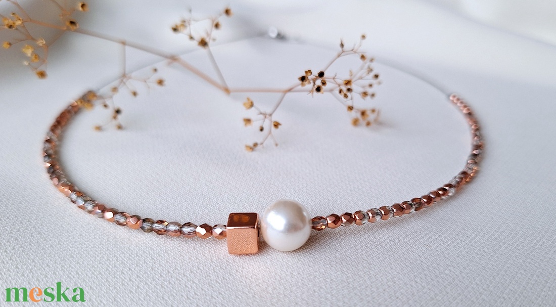 Rosegold gyöngyös nyaklánc - ékszer - nyaklánc - gyöngyös nyaklánc - Meska.hu Rosegold gyöngyös nyaklánc - ékszer - nyaklánc - gyöngyös nyaklánc - Meska.hu