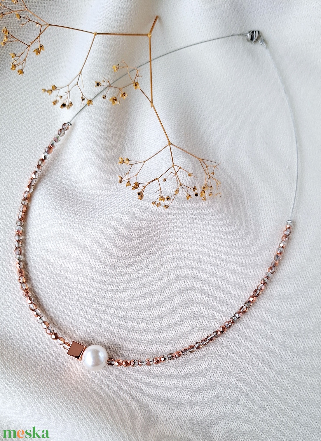 Rosegold gyöngyös nyaklánc - ékszer - nyaklánc - gyöngyös nyaklánc - Meska.hu Rosegold gyöngyös nyaklánc - ékszer - nyaklánc - gyöngyös nyaklánc - Meska.hu