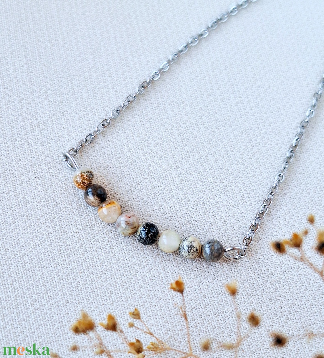 Jáspis nemesacél nyaklánc - ékszer - nyaklánc - gyöngyös nyaklánc - Meska.hu Jáspis nemesacél nyaklánc - ékszer - nyaklánc - gyöngyös nyaklánc - Meska.hu