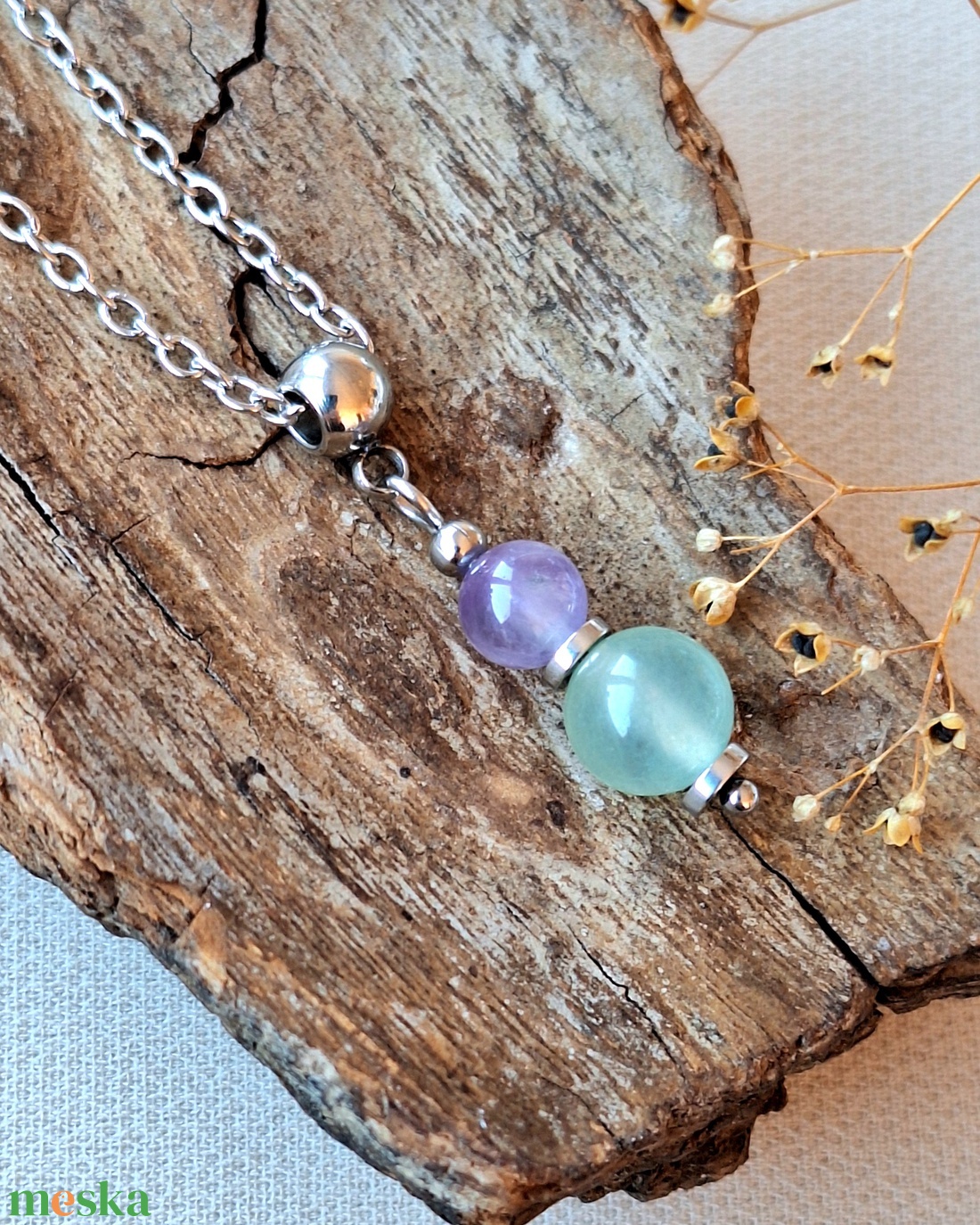 Nemesacél nyaklánc medállal - ékszer - nyaklánc - medálos nyaklánc - Meska.hu