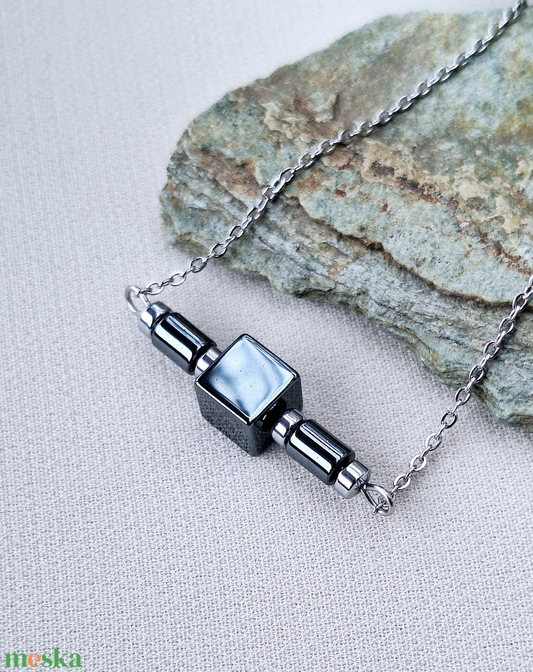 Hematit nyaklánc - ékszer - nyaklánc - gyöngyös nyaklánc - Meska.hu