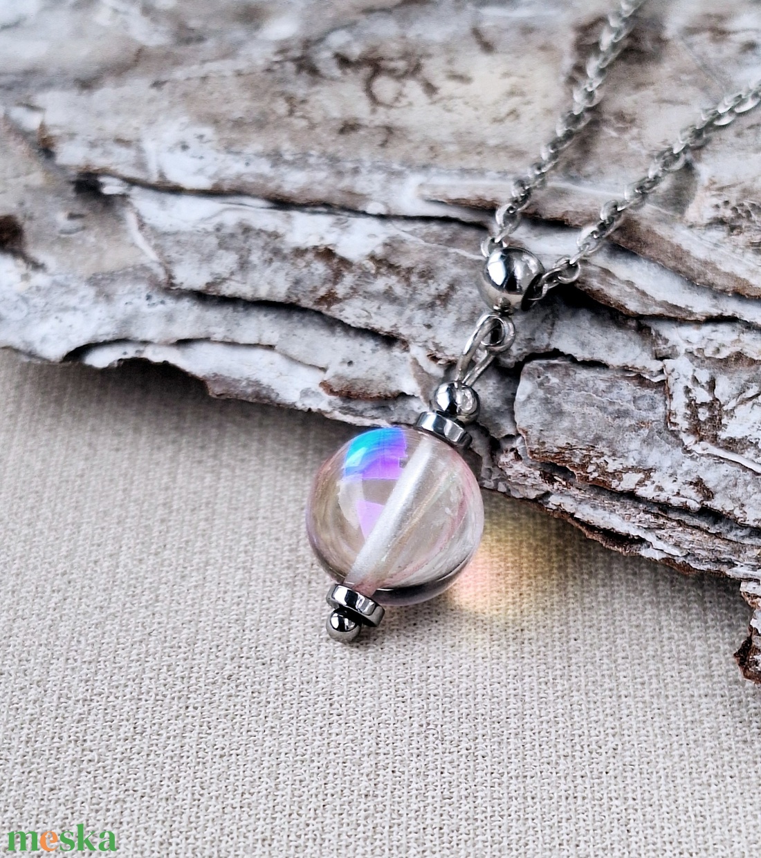 Nemesacél nyaklánc medállal - ékszer - nyaklánc - medál - Meska.hu