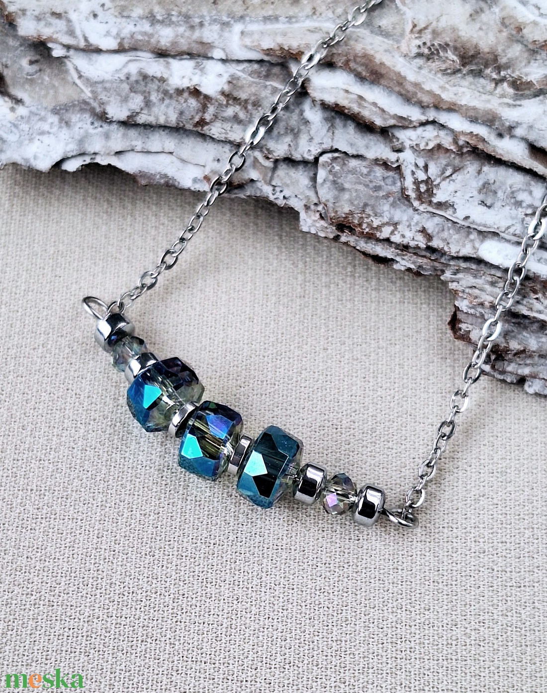 Nemesacél nyaklánc - ékszer - nyaklánc - gyöngyös nyaklánc - Meska.hu