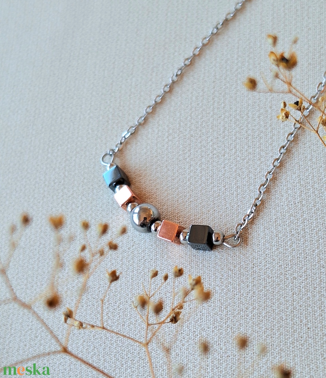 Nemesacél nyaklánc - ékszer - nyaklánc - gyöngyös nyaklánc - Meska.hu