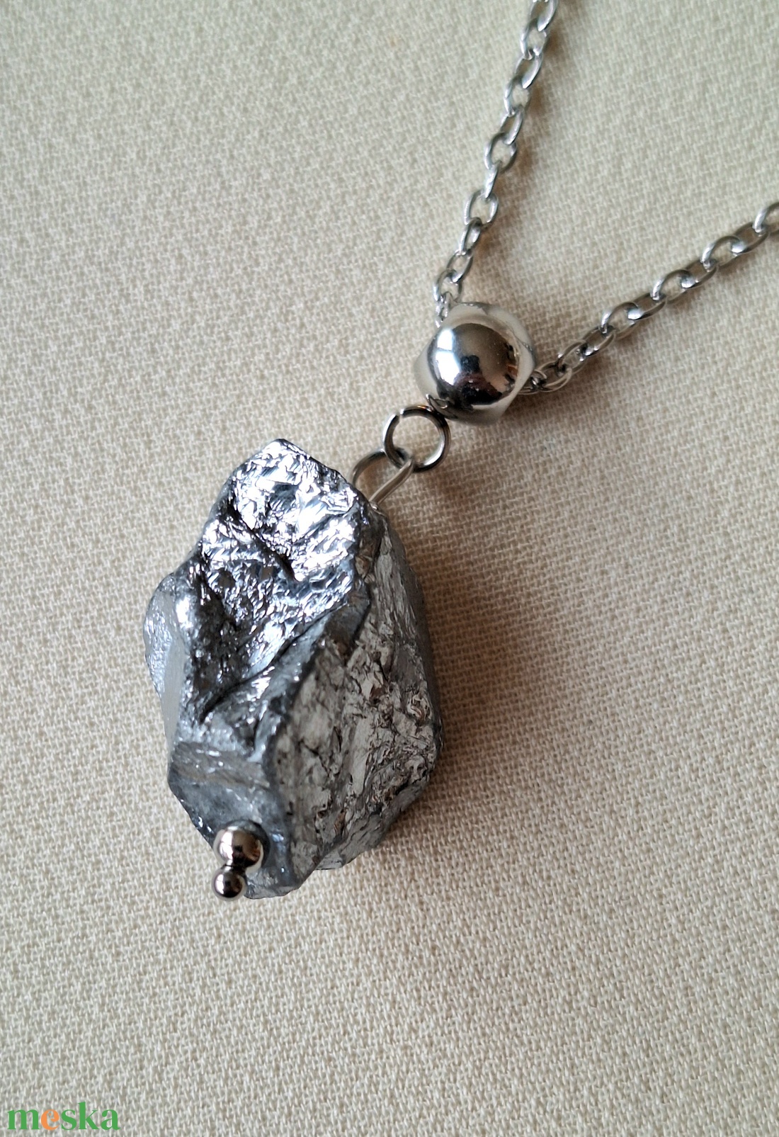 Ásvány medál acél láncon - ékszer - nyaklánc - medál - Meska.hu