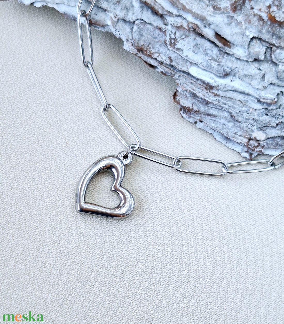 Nemesacél nyaklánc medállal - ékszer - nyaklánc - medál - Meska.hu