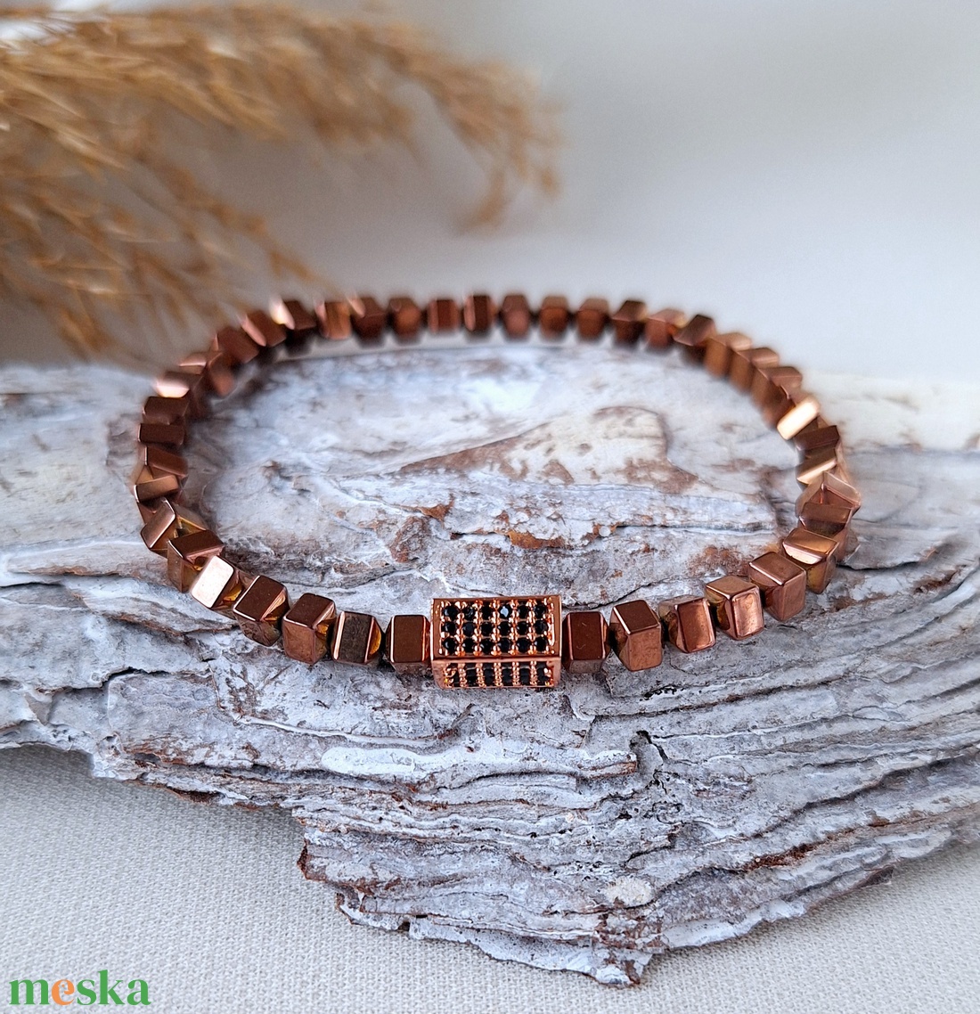 Hematit ásvány karkötő - ékszer - karkötő - gyöngyös karkötő - Meska.hu