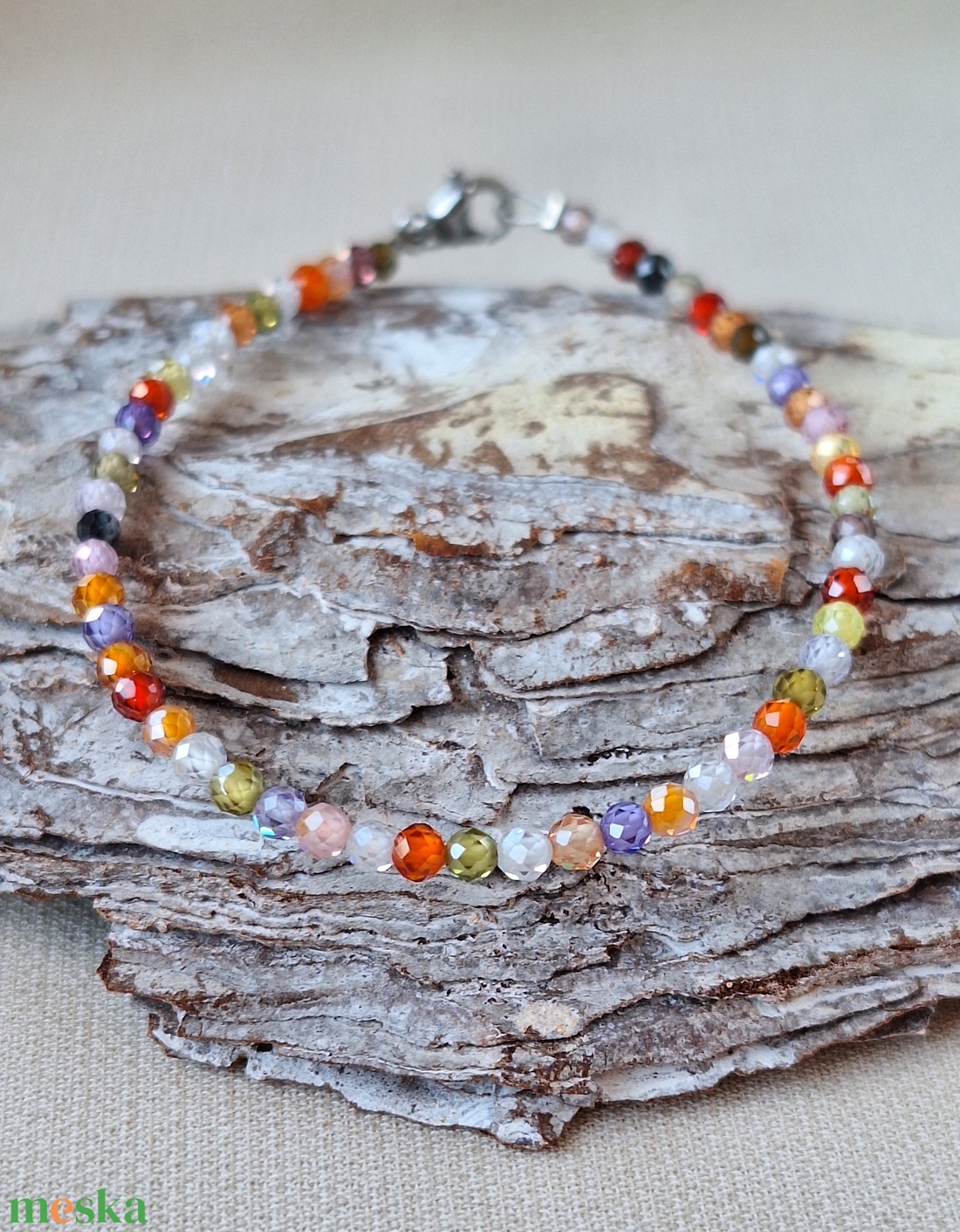 Cirkon karkötő - ékszer - karkötő - gyöngyös karkötő - Meska.hu