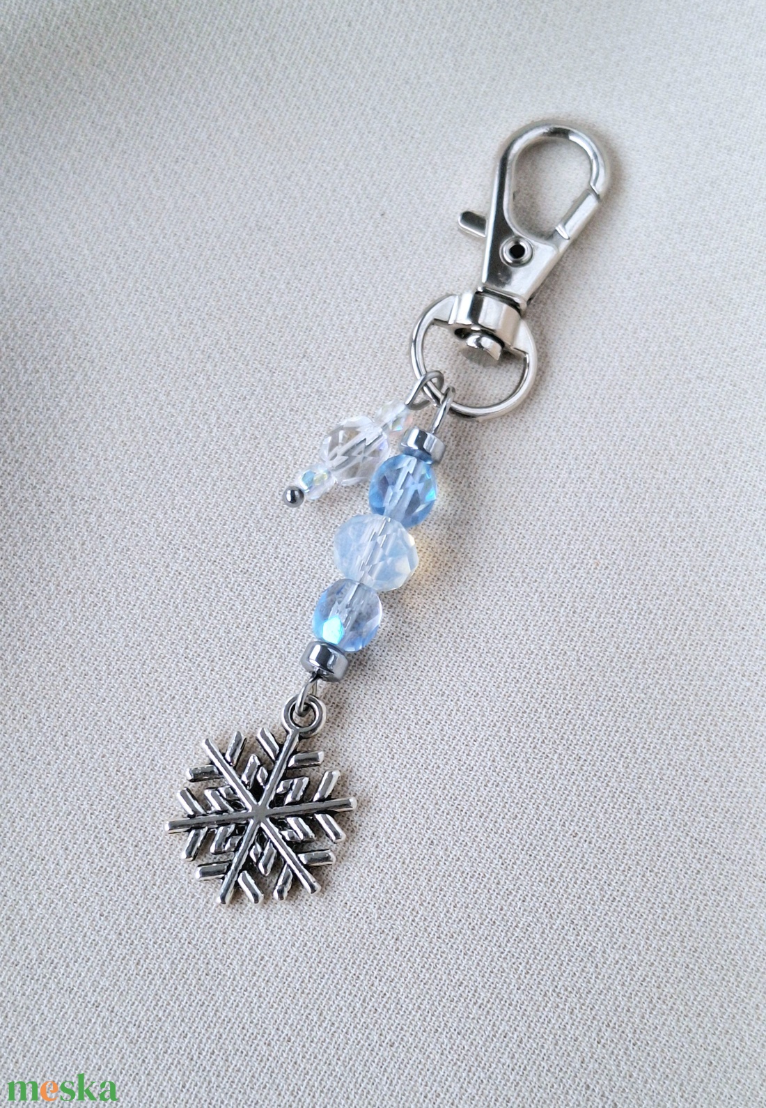 Kulcstartó hópehellyel - táska & tok - kulcstartó & táskadísz - táskadísz - Meska.hu