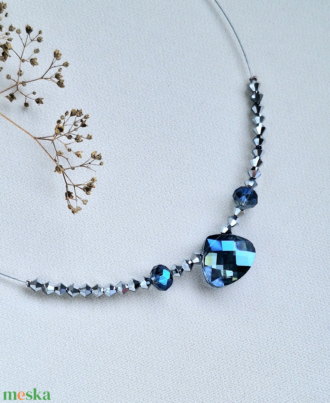 Csillogó kristály nyaklánc - ékszer - nyaklánc - gyöngyös nyaklánc - Meska.hu
