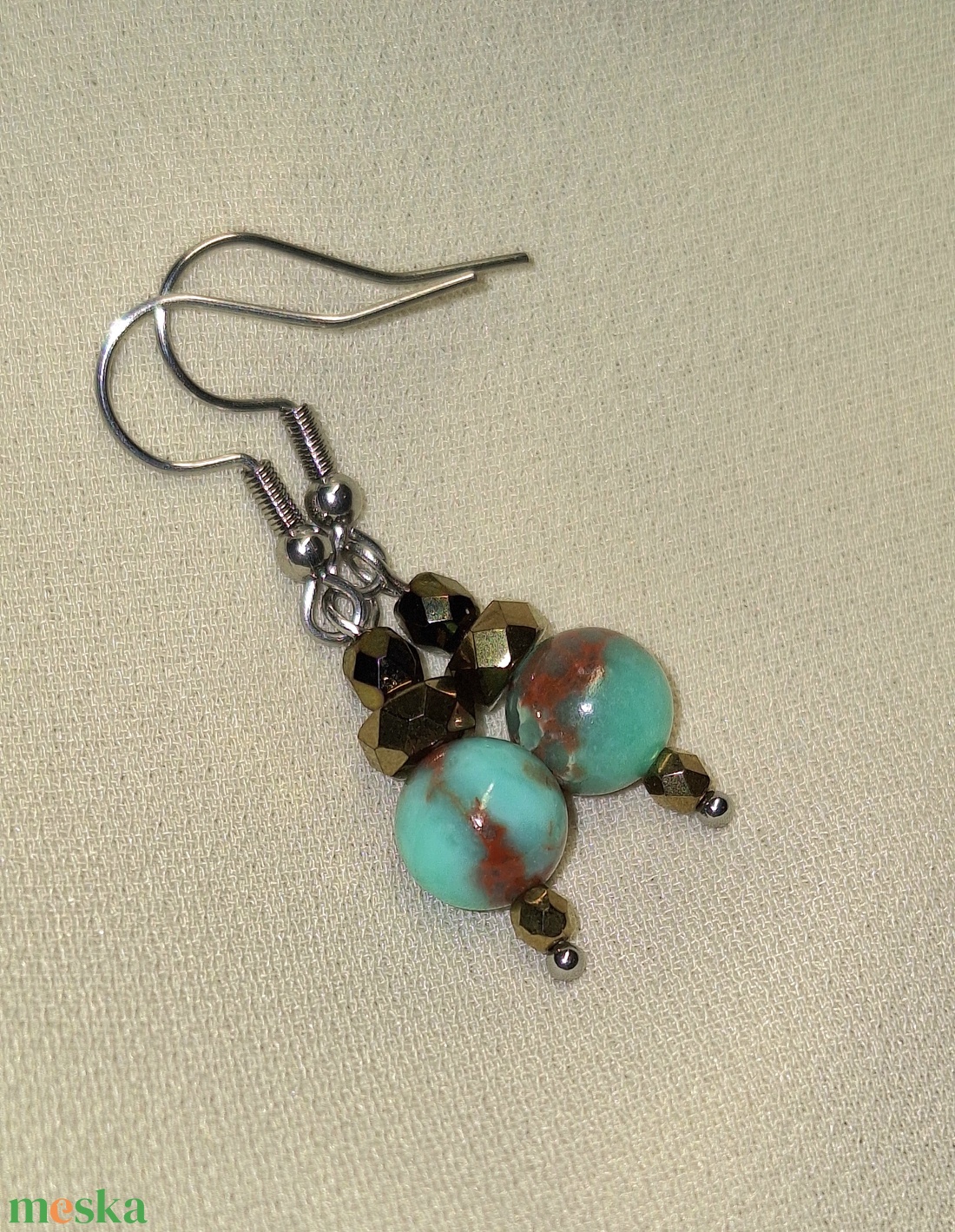Ásvány fülbevaló - ékszer - fülbevaló - lógó fülbevaló - Meska.hu