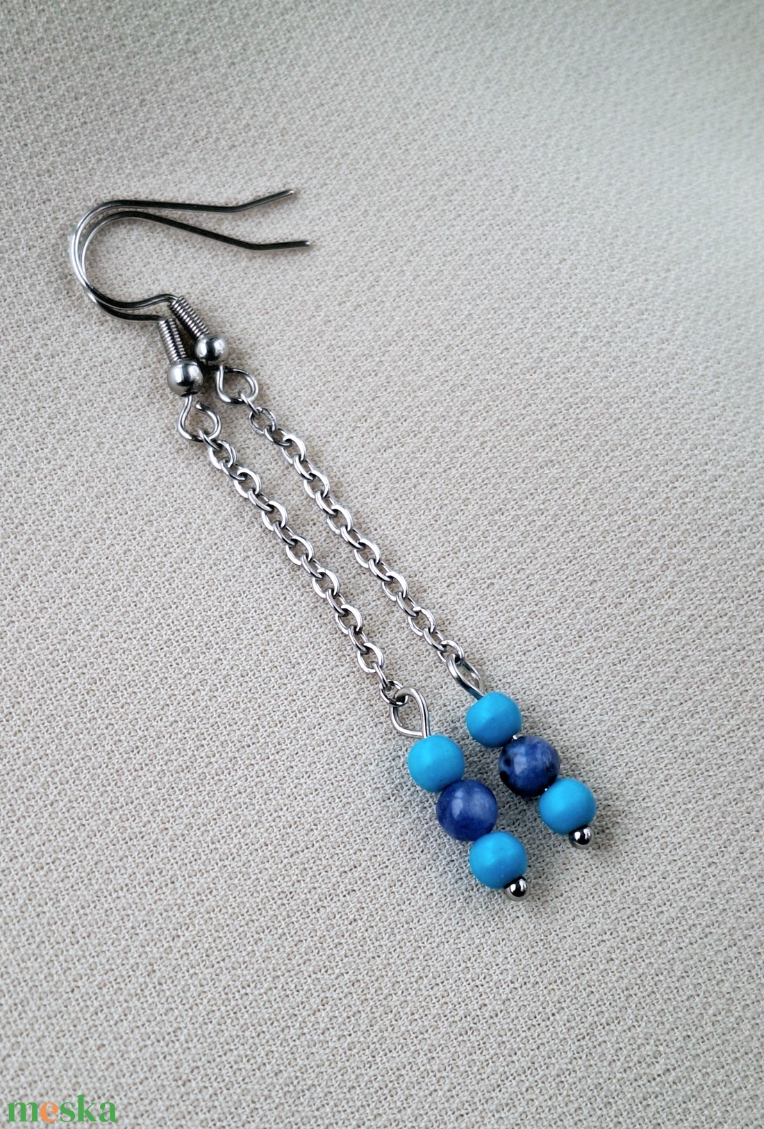 Nemesacél láncos fülbevaló - ékszer - fülbevaló - lógó fülbevaló - Meska.hu