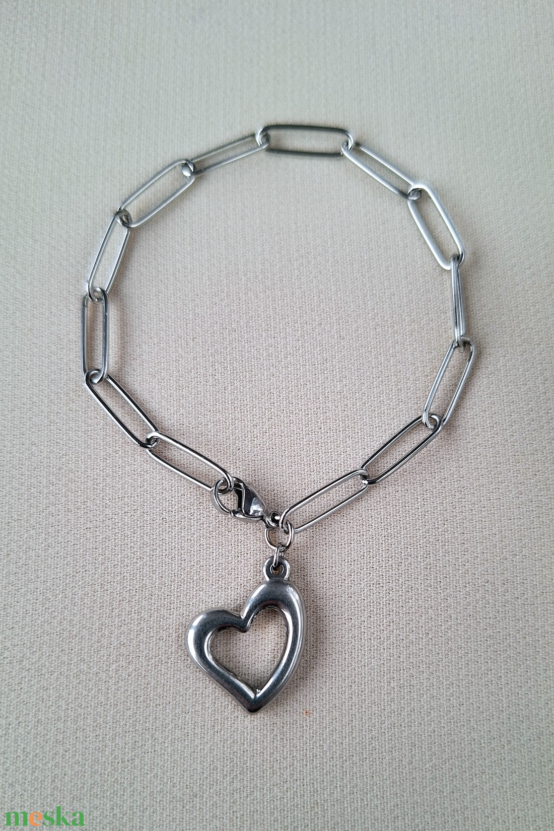 Nemesacél karlánc - ékszer - karkötő - karkötő medállal - Meska.hu