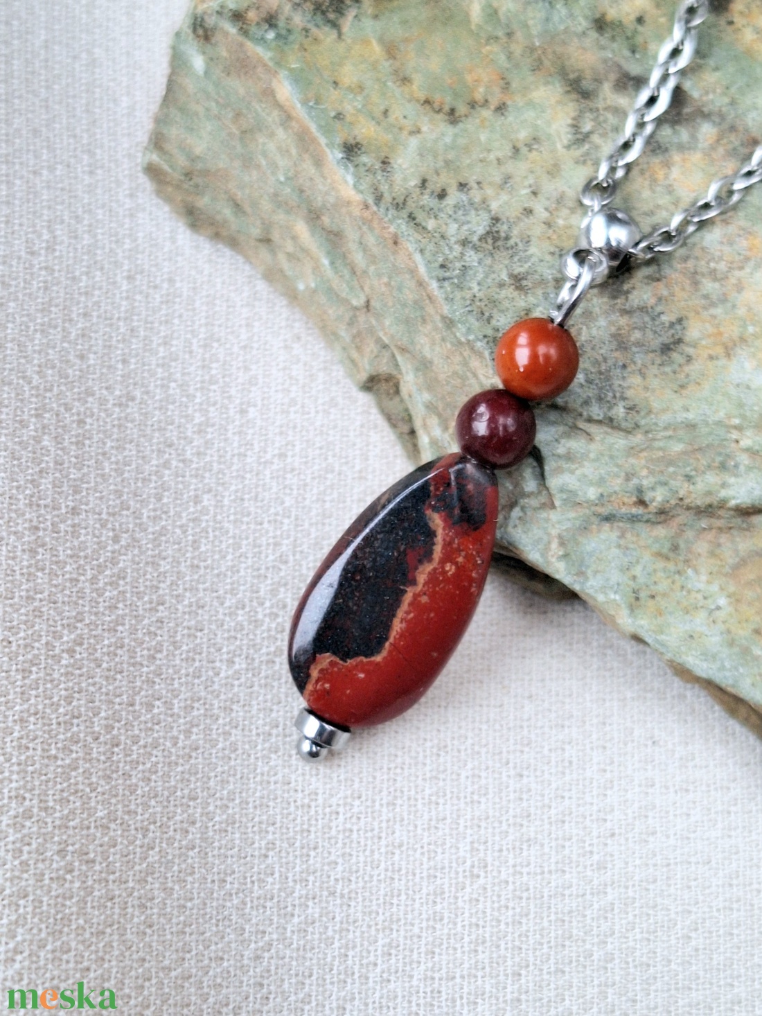 Nemesacél nyaklánc medállal - ékszer - nyaklánc - medálos nyaklánc - Meska.hu