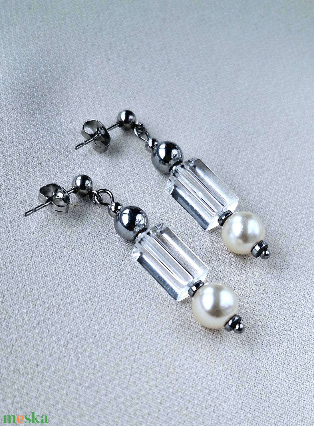 Kagylógyöngy fülbevaló - ékszer - fülbevaló - lógó fülbevaló - Meska.hu