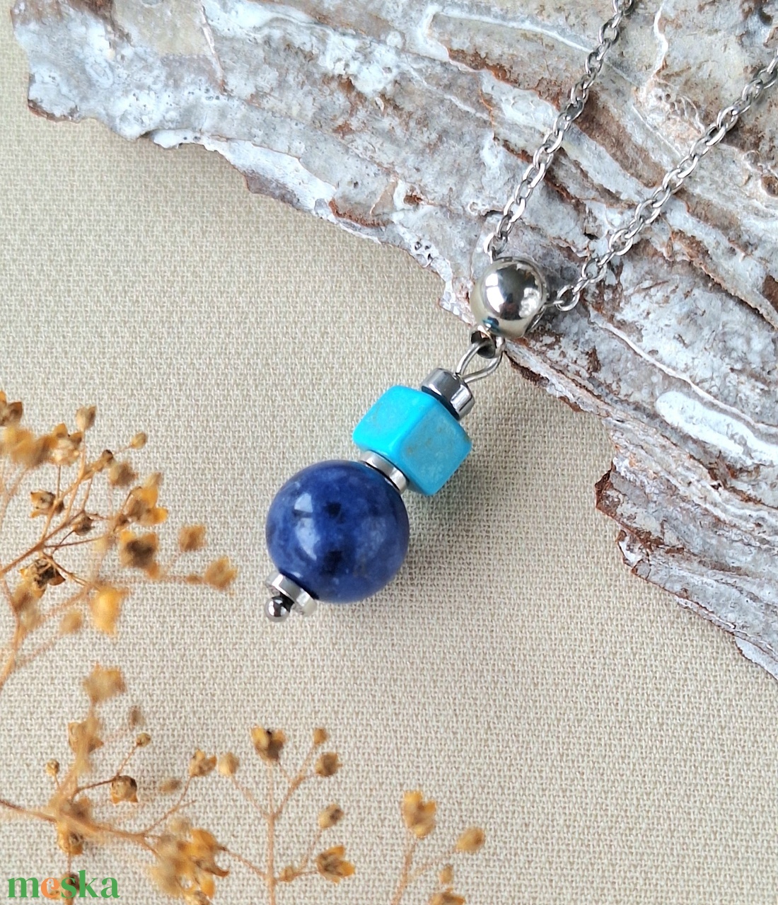 Nemesacél nyaklánc medállal - ékszer - nyaklánc - medálos nyaklánc - Meska.hu