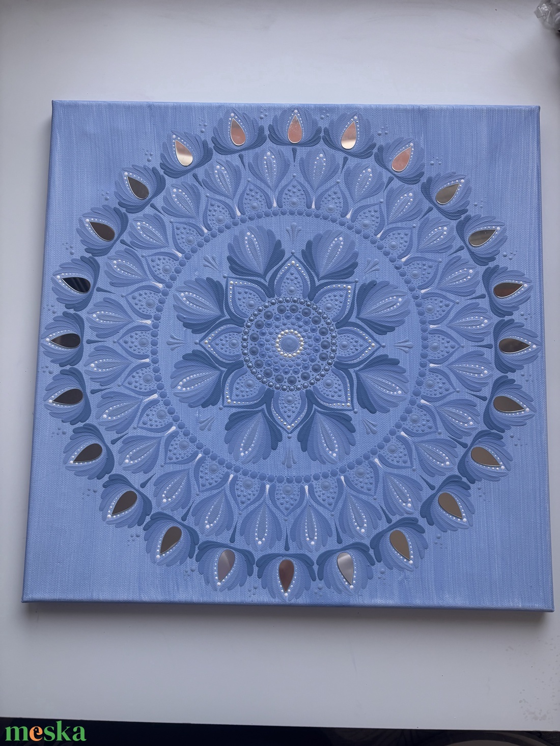 Kék Mandala - művészet - festmény - akril - Meska.hu