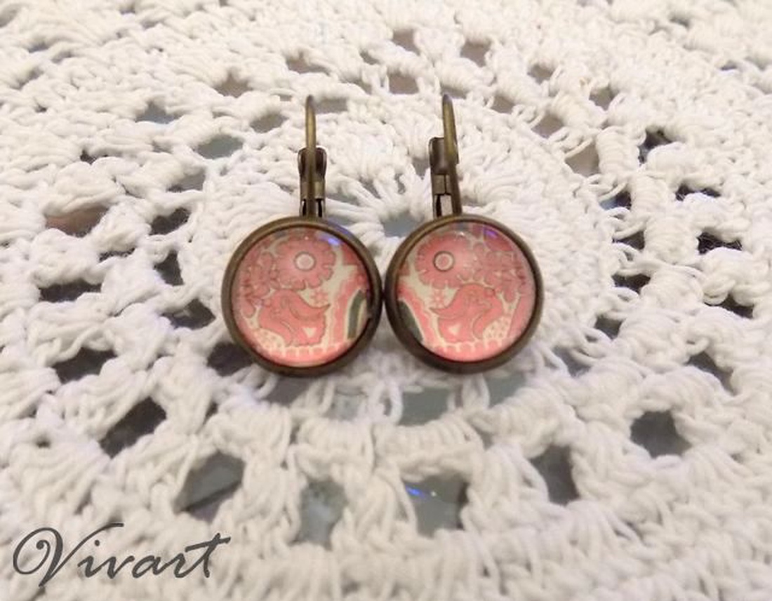 Népi motívumos fülbevaló -  - Meska.hu