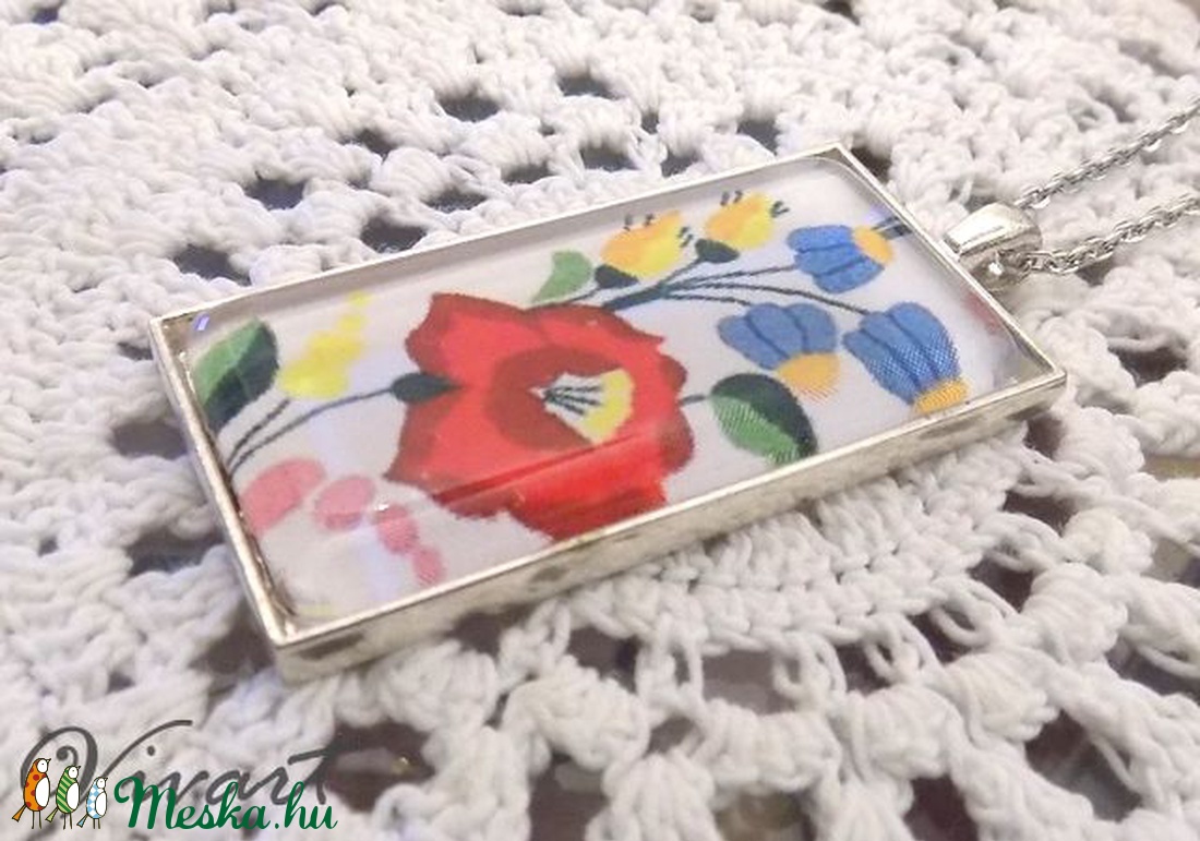 XXL-es kalocsai mintás nyaklánc -  - Meska.hu