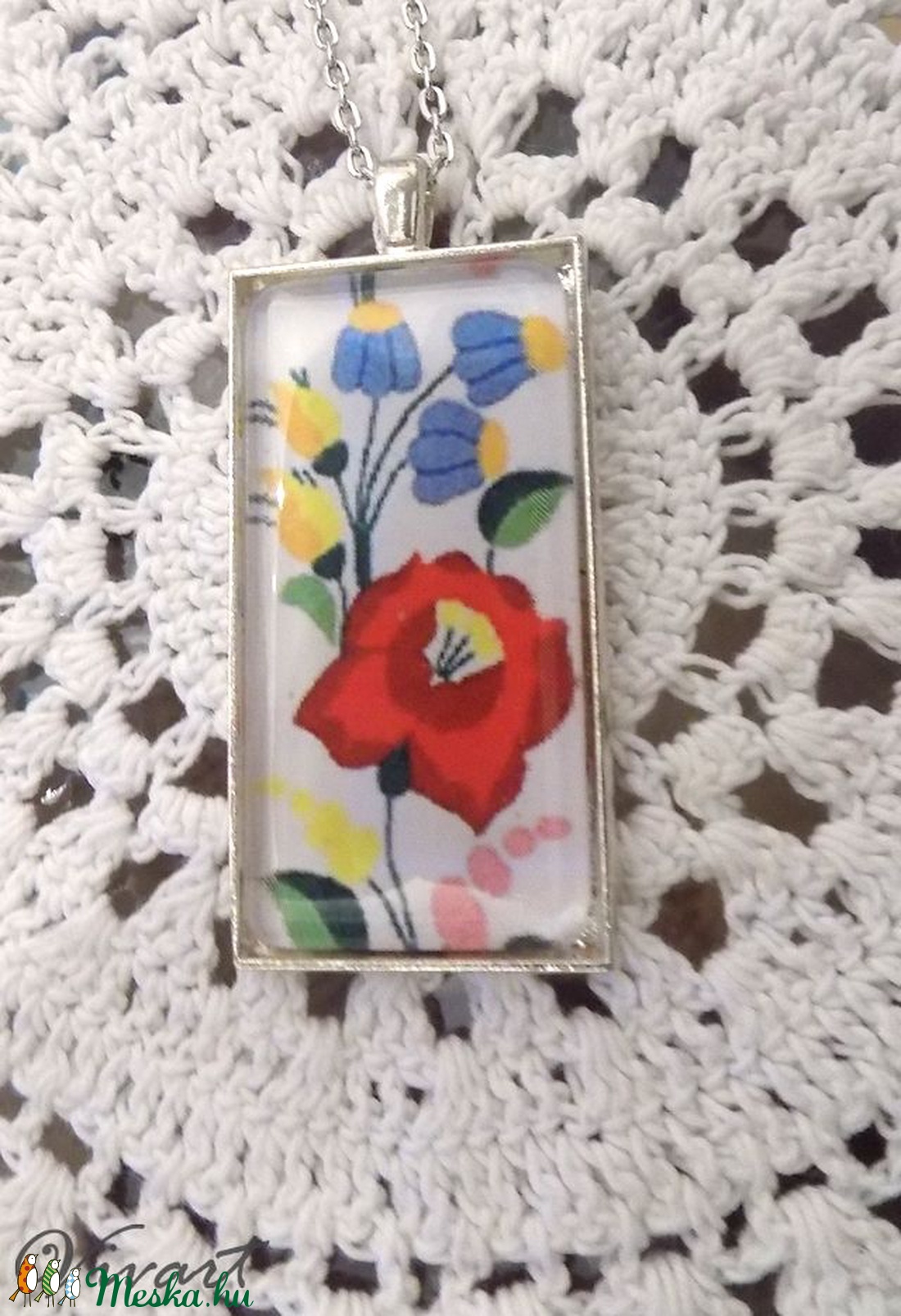 XXL-es kalocsai mintás nyaklánc -  - Meska.hu