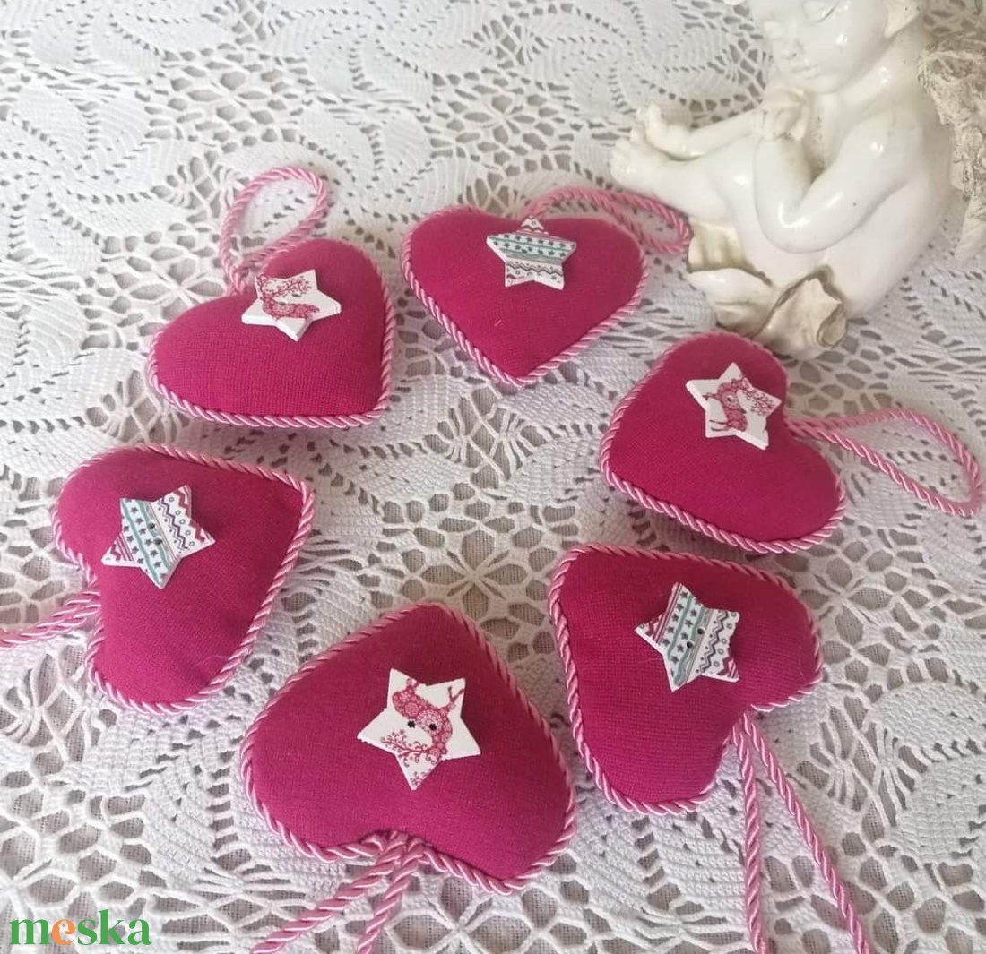 Pink szívecskék - karácsony - karácsonyi lakásdekoráció - karácsonyfadíszek - Meska.hu Pink szívecskék - karácsony - karácsonyi lakásdekoráció - karácsonyfadíszek - Meska.hu