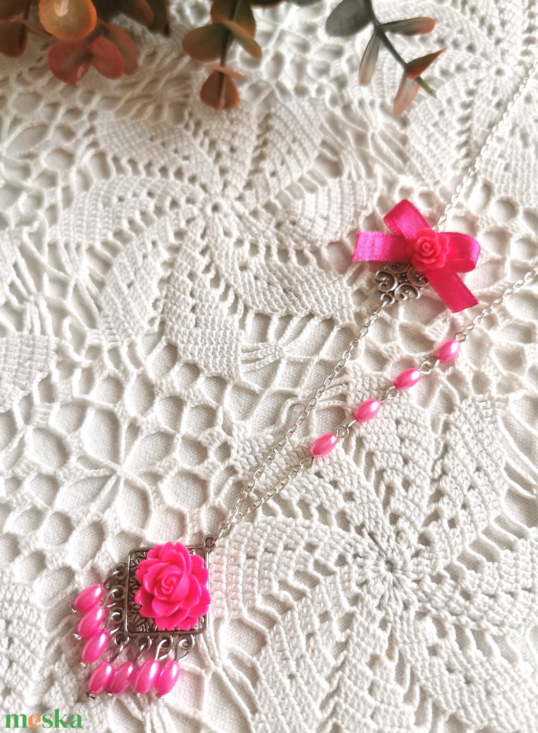 Pink frissesség - ékszer - nyaklánc - hosszú nyaklánc - Meska.hu