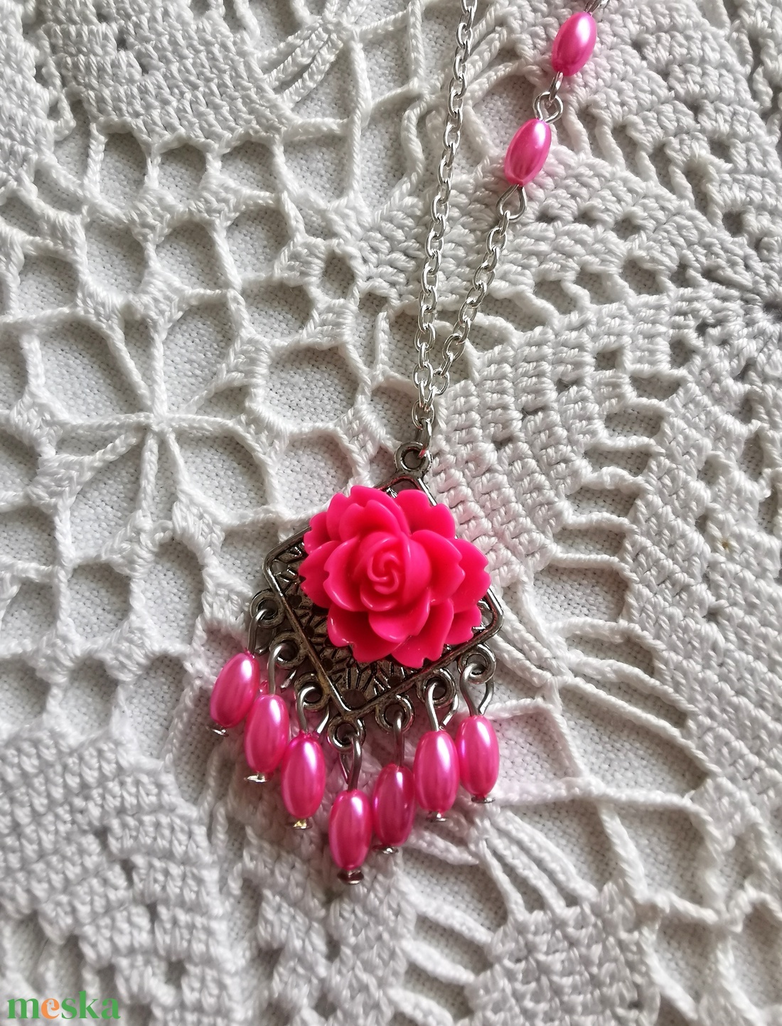 Pink frissesség - ékszer - nyaklánc - hosszú nyaklánc - Meska.hu