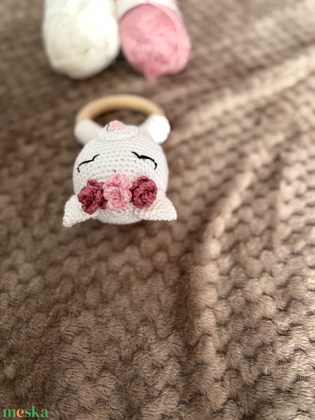 Cica csörgő és rágóka - baba - mama - baba játékok - csörgő - Meska.hu