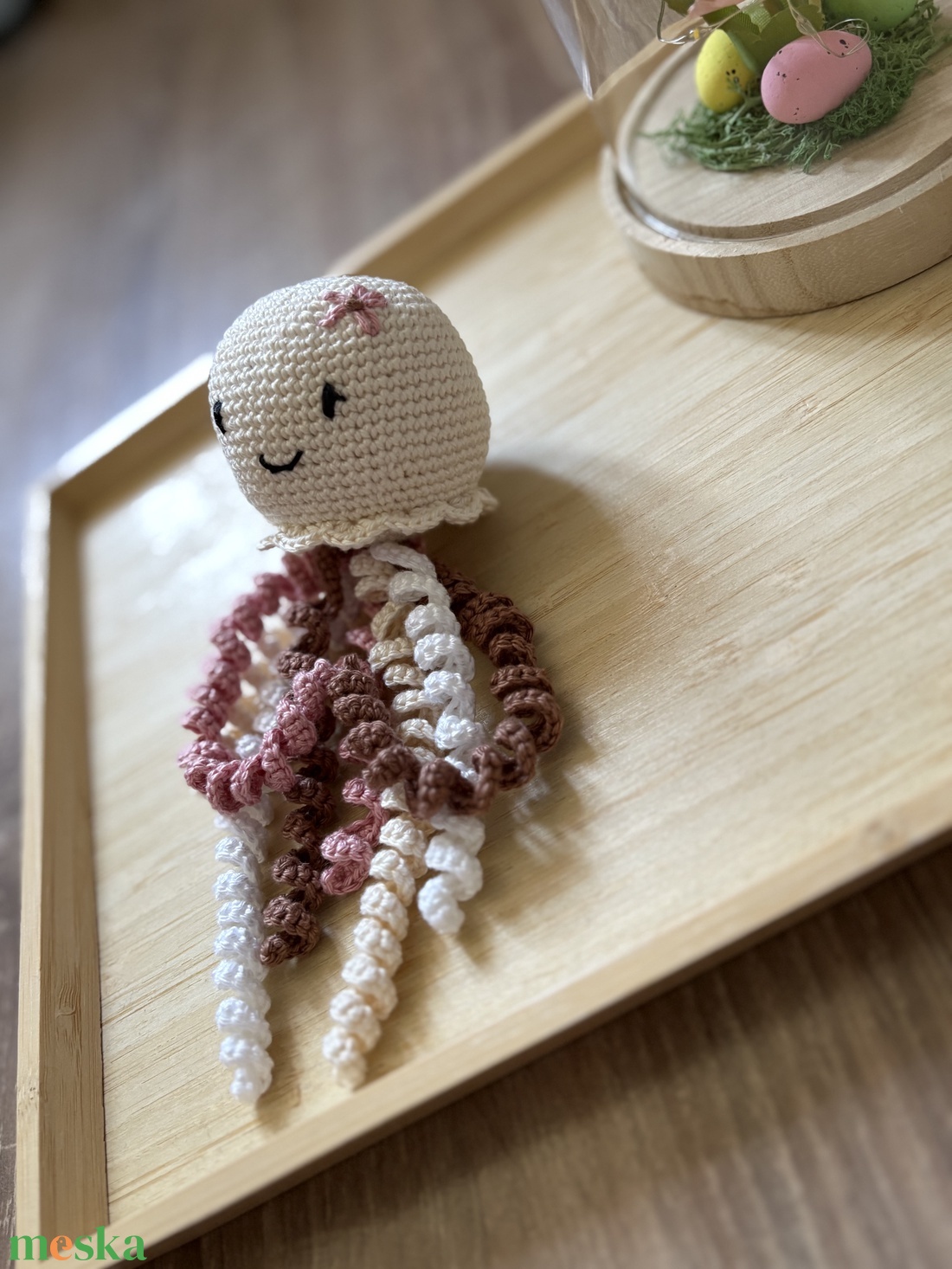 Horgolt polip/korip - nude árnyalat - baba - mama - baba játékok - szundikendő, alvóka - Meska.hu
