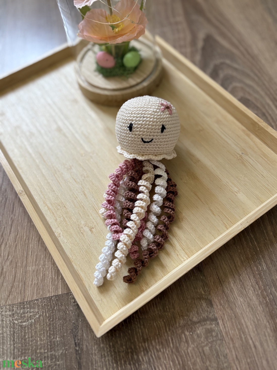 Horgolt polip/korip - nude árnyalat - baba - mama - baba játékok - szundikendő, alvóka - Meska.hu