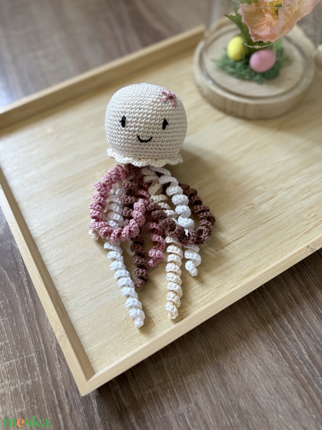 Horgolt polip/korip - nude árnyalat - baba - mama - baba játékok - szundikendő, alvóka - Meska.hu