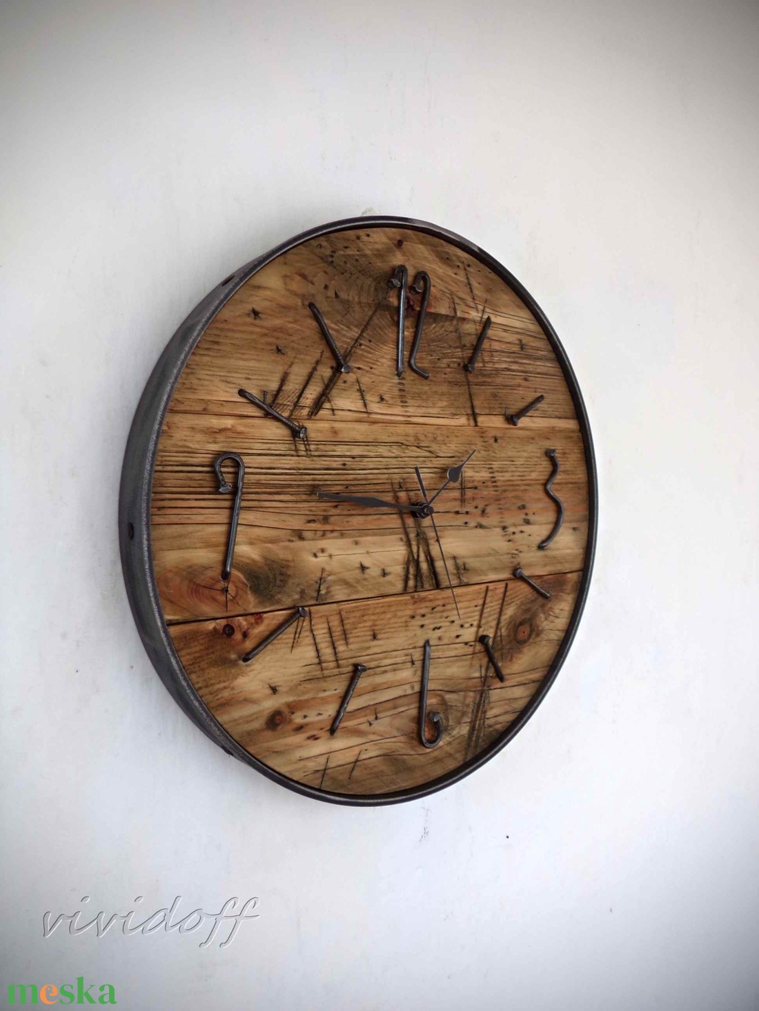 industriál falióra 9 - otthon & életmód - dekoráció - fali és függő dekoráció - falióra & óra - Meska.hu