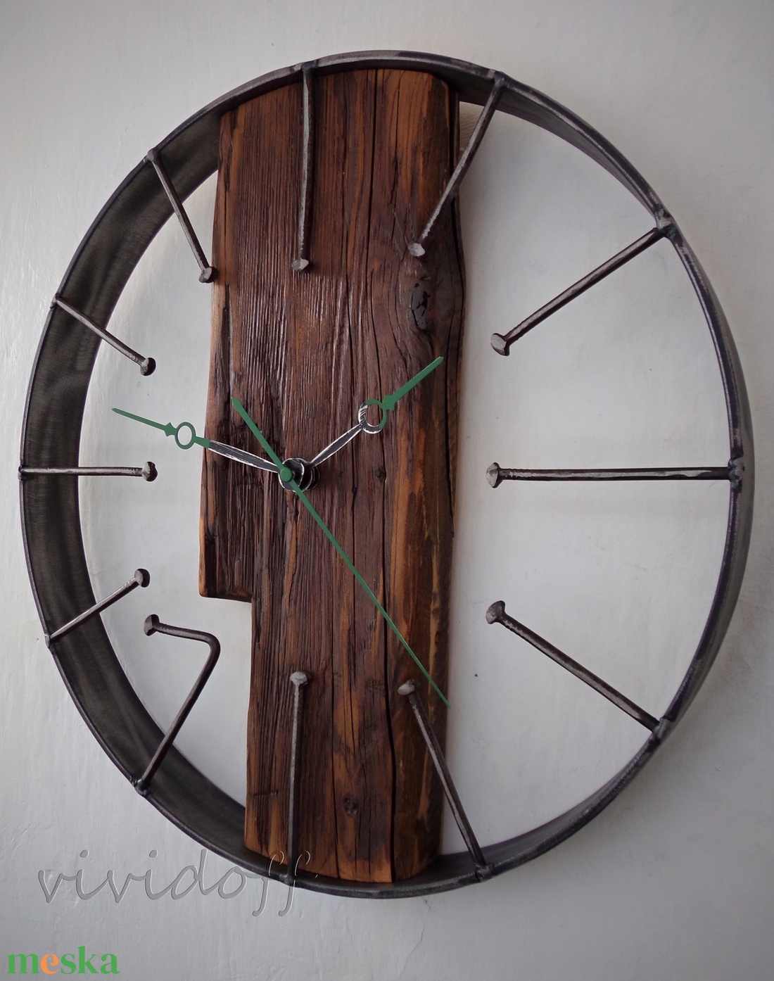 industriál falióra rustic  - otthon & életmód - dekoráció - fali és függő dekoráció - falióra & óra - Meska.hu