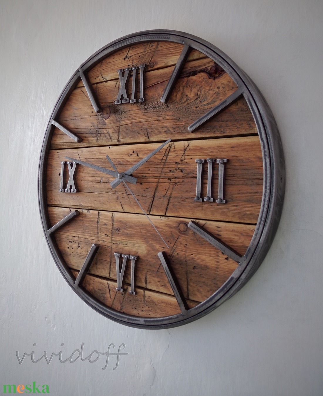 industriál falióra 13/R - otthon & életmód - dekoráció - fali és függő dekoráció - falióra & óra - Meska.hu