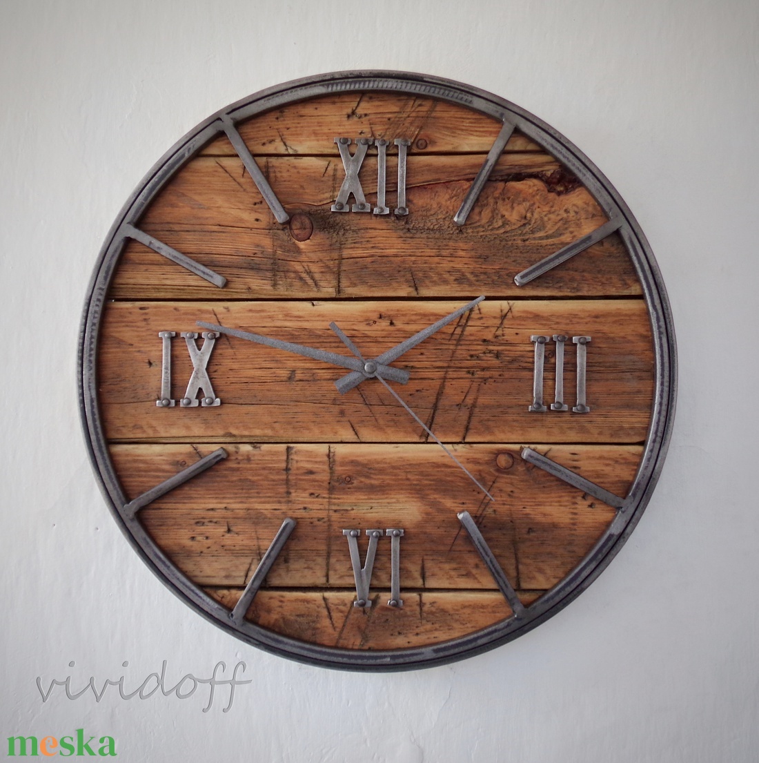 industriál falióra 13/R - otthon & életmód - dekoráció - fali és függő dekoráció - falióra & óra - Meska.hu